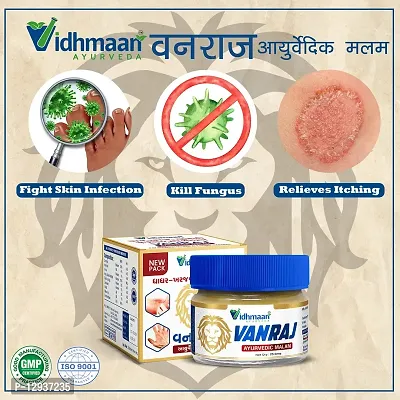 Kf Krishnam Vidhmaan Ayurveda Vanraj Anti fungal Malam = for Ringworm, itching, Eczema & Fungal Infection. (Pack Of 1)-thumb2