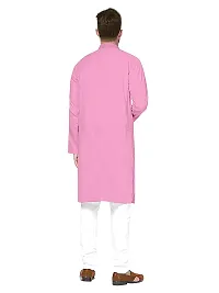 KRISHNAM FASHION Ethnic Look Cotton Blend Straight Kurta Pajama Set. Classic Kurta Pajama Set special for men's Suitable for All Occasions Will give You Smart LookingMore Attractive (XXL, Pink)-thumb2