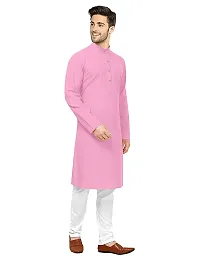 KRISHNAM FASHION Ethnic Look Cotton Blend Straight Kurta Pajama Set. Classic Kurta Pajama Set special for men's Suitable for All Occasions Will give You Smart LookingMore Attractive (XXL, Pink)-thumb1