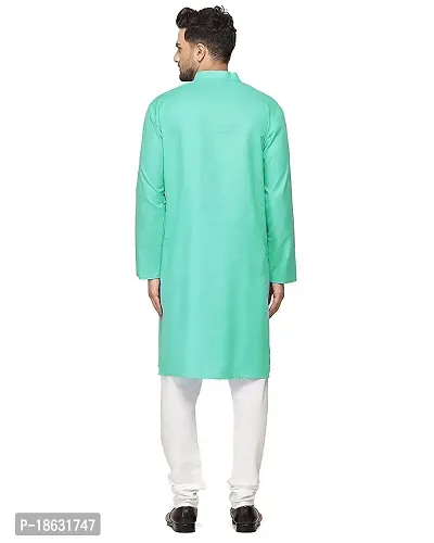 KRISHNAM FASHION Ethnic Look Cotton Blend Straight Kurta Pajama Set. Classic Kurta Pajama Set special for men's Suitable for All Occasions Will give You Smart LookingMore Attractive (XL, Rama)-thumb4