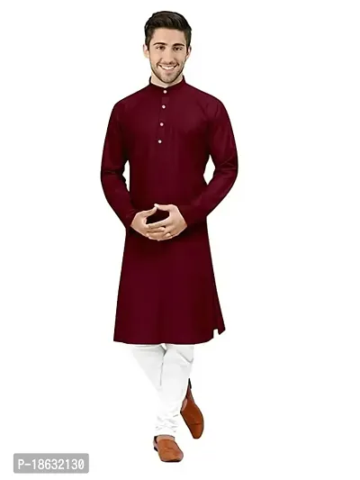 KRISHNAM FASHION Ethnic Look Cotton Blend Straight Kurta Pajama Set. Classic Kurta Pajama Set special for men's Suitable for All Occasions Will give You Smart LookingMore Attractive (XL, Maroon)