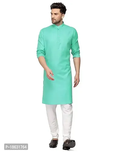 KRISHNAM FASHION Ethnic Look Cotton Blend Straight Kurta Pajama Set. Classic Kurta Pajama Set special for men's Suitable for All Occasions Will give You Smart LookingMore Attractive (L, Rama)