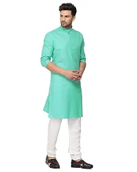 KRISHNAM FASHION Ethnic Look Cotton Blend Straight Kurta Pajama Set. Classic Kurta Pajama Set special for men's Suitable for All Occasions Will give You Smart LookingMore Attractive (XL, Rama)-thumb1