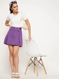 WineRed Women Purple Pleated Skirt-thumb1