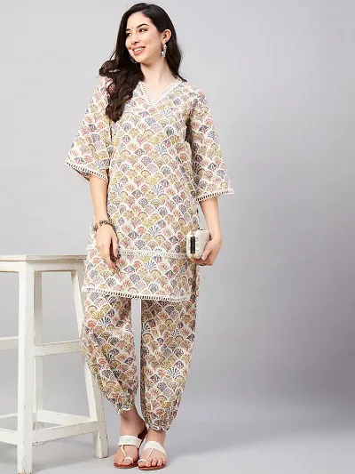 Contemporary Multicoloured Cotton Printed Co-Ords Sets For Women