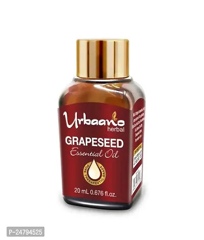 Urbaano Herbal Grapeseed Essential Oil for Skin, Hair,Natural Carrier Oil- Theraputic Grade (100% Undiluted - No Additive in Attractive Gift Pack) - 20 ml Women  Men