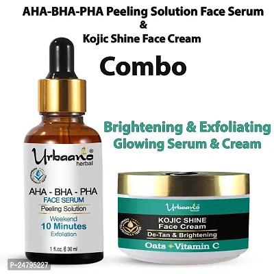 Urbaano Herbal 30% (AHA+BHA+PHA) Peeling Serum  Kojic Shine Day Cream Combo for Acne  Acne Marks (30 ml Face Serum + 50gm Cream)-thumb3