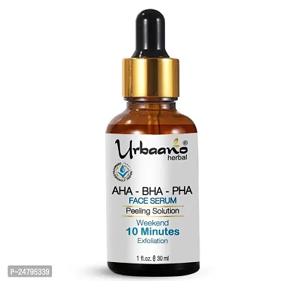 Urbaano Herbal 24 % AHA+1% BHA+5% PHA Peeling Solution for Glowing Skin, Smooth Texture  Pore Cleansing |AHA BHA PHA Skin Friendly Peel For 10 Minutes Weekend Exfoliation - 30ml