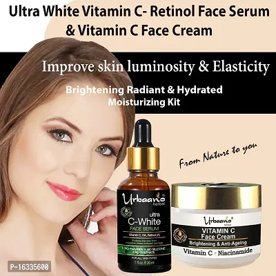 Urbaano Herbal Vitamin C Face Cream (50gm) and 20% Vitamin C Face Serum with Niacinamide  Hyaluronic Acid (30ml) -Combo Pack-thumb2