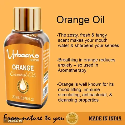 UBRAANO HERBAL Orange Essential Oil For face, Skin, Hair, Aroma  Theraputic Grade (100% Undiluted - No Additive in Attractive Gift Pack) - 20 ml-thumb4