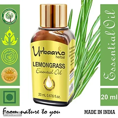 UBRAANO HERBAL Lemongrass Essential Oil For face, Skin, Hair, Aroma  Theraputic Grade (100% Undiluted - No Additive in Attractive Gift Pack) - 20 ml-thumb3