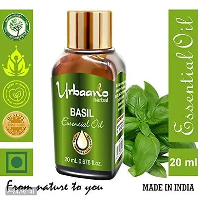 UBRAANO HERBAL Basil Essential Oil For face, Skin, Hair, Aroma  Theraputic Grade (100% Undiluted - No Additive in Attractive Gift Pack) - 20 ml-thumb2