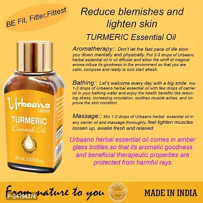 Urbaano Herbal Turmeric Essential Oil For face, Skin, Hair, Aroma  Theraputic Grade (100% Undiluted - No Additive in Attractive Gift Pack) - 20 ml-thumb2