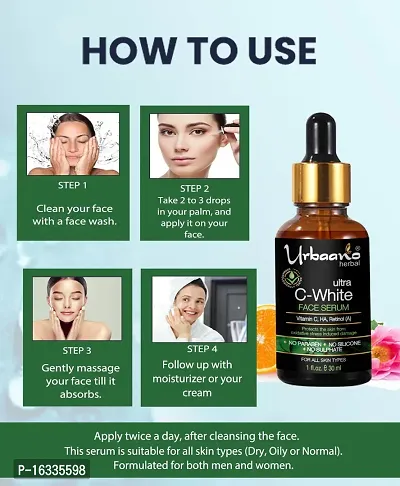 Urbaano Herbal Skin Whitening Face Cream (50gm) and 20% Vitamin C Face Serum with Niacinamide  Hyaluronic Acid -(30ml) -Combo Pack-thumb5