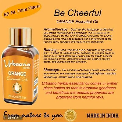 UBRAANO HERBAL Orange Essential Oil For face, Skin, Hair, Aroma  Theraputic Grade (100% Undiluted - No Additive in Attractive Gift Pack) - 20 ml-thumb2