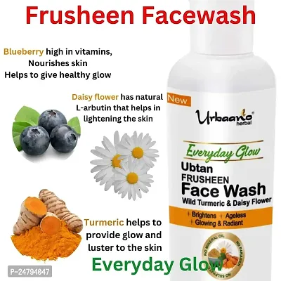 Urbaano Herbal 30% Peeling Solution  Frusheen Sulphate Free Everyday Glow Ubtan Face Wash (30ml+200ml) Combo-thumb2