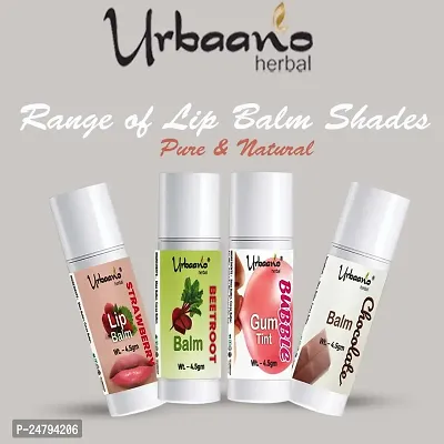 Urbaano Herbal Tint Lip  Cheek Balm, Strawberry Lipcare, ECOCERT Squalane infused with Natural SPF Protection, Ultra Moisturization for?Women  Teens-4.5gm-thumb2