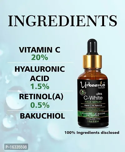 Urbaano Herbal Skin Whitening Face Cream (50gm) and 20% Vitamin C Face Serum with Niacinamide  Hyaluronic Acid -(30ml) -Combo Pack-thumb4