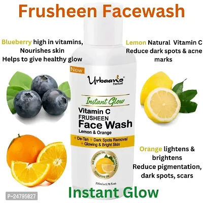 Urbaano Herbal 30% Peeling Solution  Frusheen Sulphate Free Vitamin C Face Wash (30ml+200ml) Combo-thumb2