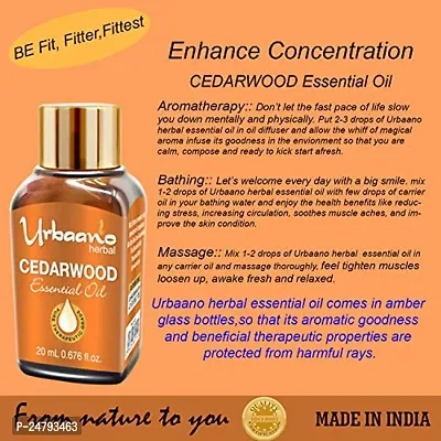 UBRAANO HERBAL Cedarwood Essential Oil For face, Skin, Hair, Aroma  Theraputic Grade (100% Undiluted - No Additive in Attractive Gift Pack) - 20 ml-thumb4