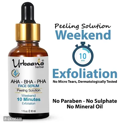 Urbaano Herbal 24 % AHA+1% BHA+5% PHA Peeling Solution for Glowing Skin, Smooth Texture  Pore Cleansing |AHA BHA PHA Skin Friendly Peel For 10 Minutes Weekend Exfoliation - 30ml-thumb2