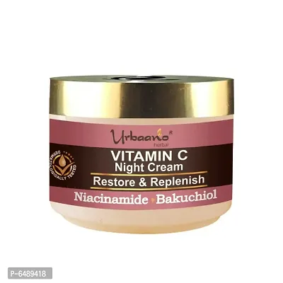Urbaano Herbal Vitamin C Night Cream Replenish with Natural Bakuchiol (Retinol) and Niacinamide-thumb2