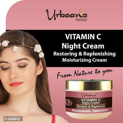 Urbaano Herbal Vitamin C Night Cream Replenish with Natural Bakuchiol (Retinol) and Niacinamide-thumb3