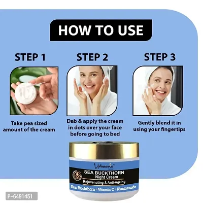 Urbaano Herbal Sea Buckthorn Vitamin C Face Cream - Skin Rejuvenating Night Cream - Restore Glow, Over Night Replenish, Reduce Fine Lines and Wrinkles-thumb4