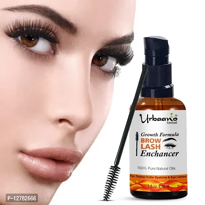 Urbaano Herbal Premium Eyebrow  Eyelash Growth Serum Oil with Best Organic Cold Pressed Alm