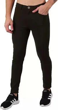 TopQore Slim Fit Regular Fit Men Black Trousers-thumb3