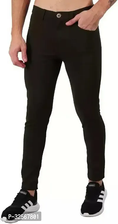 TopQore Slim Fit Regular Fit Men Black Trousers-thumb4