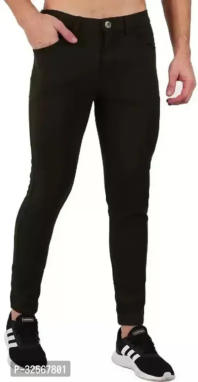 TopQore Slim Fit Regular Fit Men Black Trousers-thumb3