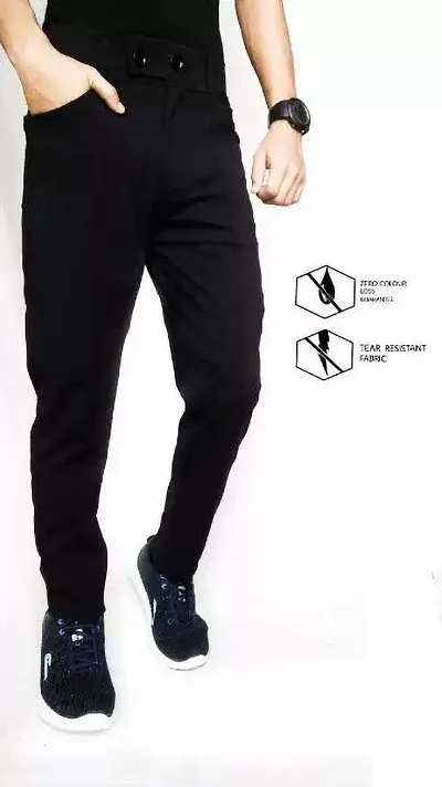 Mevan Stylish Polyester Solid Regular Fit Trouser For Men