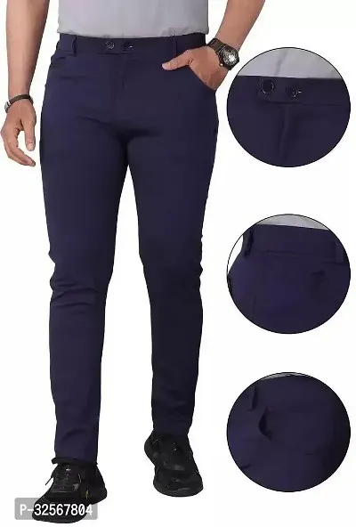 TopQore Slim Fit Regular Fit Men Blue Trousers-thumb0