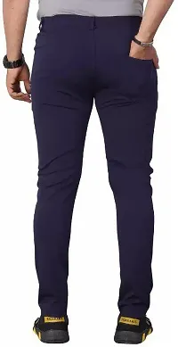 TopQore Slim Fit Regular Fit Men Blue Trousers-thumb1