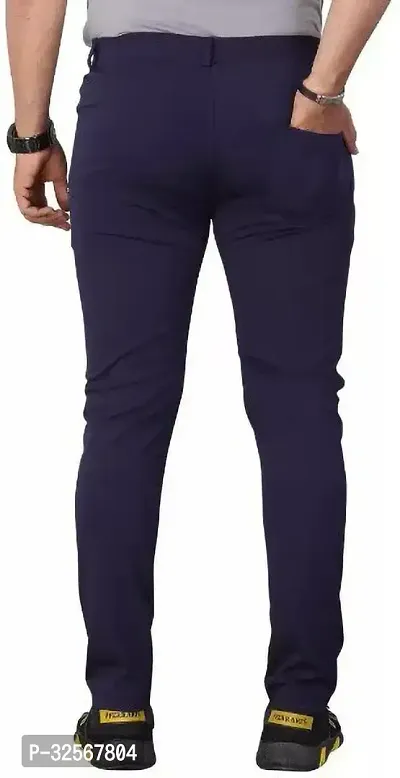 TopQore Slim Fit Regular Fit Men Blue Trousers-thumb2