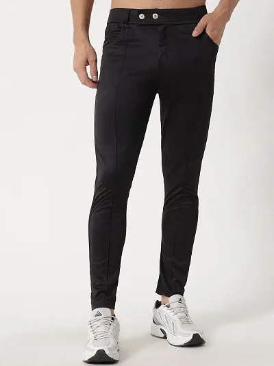 TopQore Slim Fit Men Black Trousers