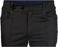 TopQore Regular Fit Men Black Trousers-thumb2