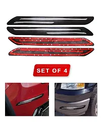 GE Double Chrome Rubber Car Bumper Protector Guard for Qualis 4pcs (Chrome) 47x05x01 cm-thumb1