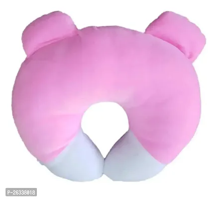ERcial? New Born Baby Soft Neck Pillow for Head Shaping Baby (0-18 Month) (Teethy) (Pink) Velvet-thumb2