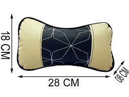 Car Seat Neck Rest Softy Cushion Pillow for HONDA CR-V - Pack Of 2, Black, Beige-thumb3