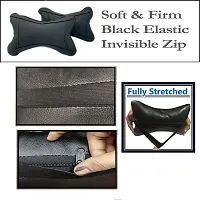 Ganesh Enterprises GE Car Seat Neck Rest Cushion Pillow for Alto 800 (2 Pcs.) Softy (30x21x07 cm) Black-thumb2