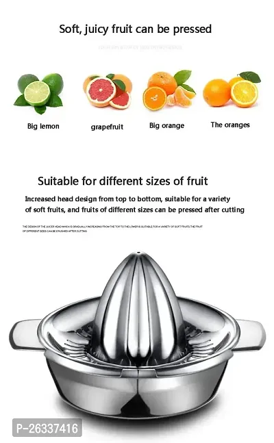 ERcial? stainless steel manual citrus juicer hand cold press lemon and orange juicer and squeezers with Round Bowl-thumb5