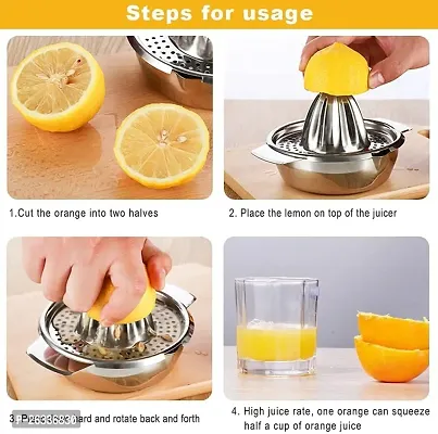 ERcial? Stainless Steel Citrus Squeezer Stainless Steel Hand Juicer For Orange  Lemon-thumb2