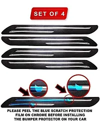 GE Double Chrome Rubber Car Bumper Protector Guard for Toyota Etios 4pcs (Chrome) 47x05x01 cm-thumb2