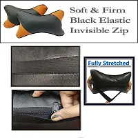 Ganesh Enterprises GE Car Seat Neck Rest Cushion Pillow for Wr-v (Black-Brown) Softy-thumb2