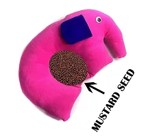 ERcial Mustard Seeds (Rai) Pillow for New Born Baby, Soft Fabric Mustard Seeds Rai Pillow for Baby Head Shaping (Elephant) (Pink)-thumb1