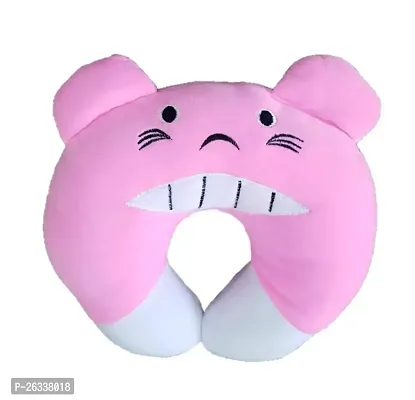 ERcial? New Born Baby Soft Neck Pillow for Head Shaping Baby (0-18 Month) (Teethy) (Pink) Velvet-thumb0