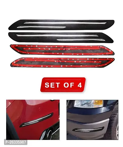 GE Double Chrome Rubber Car Bumper Protector Guard for Hyundai kona 4pcs (Chrome) 47x05x01 cm-thumb2