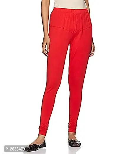 Ding Dong Women's Cotton Lycra Churidar Leggings Red_(Free Size)-thumb0